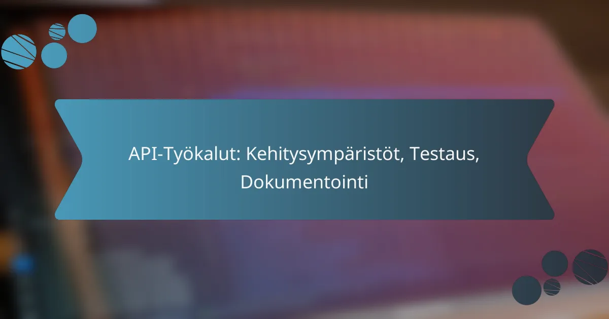 API-Työkalut: Kehitysympäristöt, Testaus, Dokumentointi