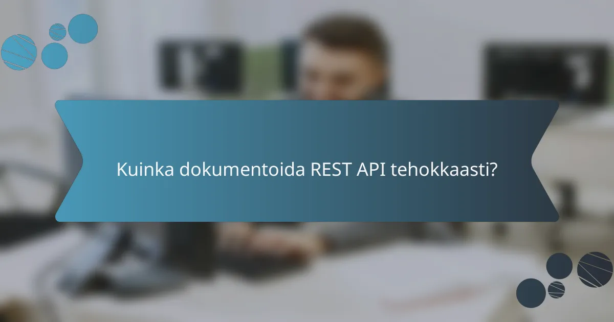 Kuinka dokumentoida REST API tehokkaasti?
