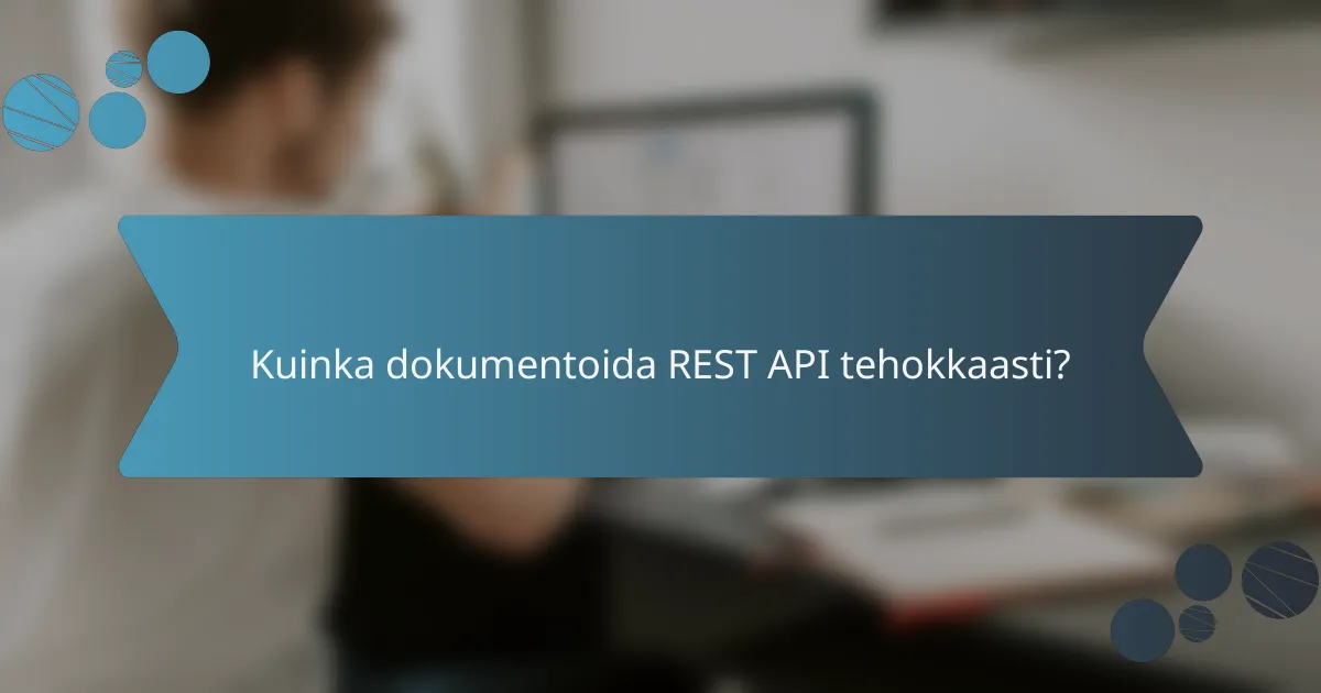 Kuinka dokumentoida REST API tehokkaasti?