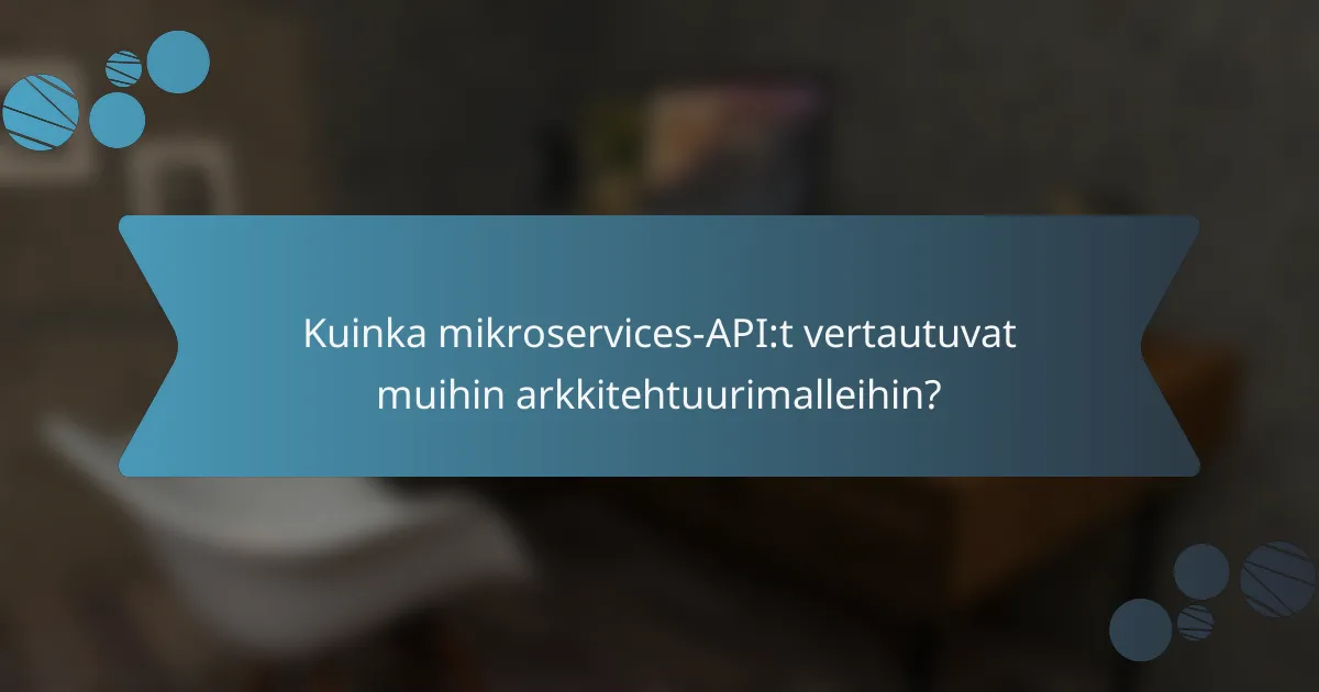 Kuinka mikroservices-API:t vertautuvat muihin arkkitehtuurimalleihin?
