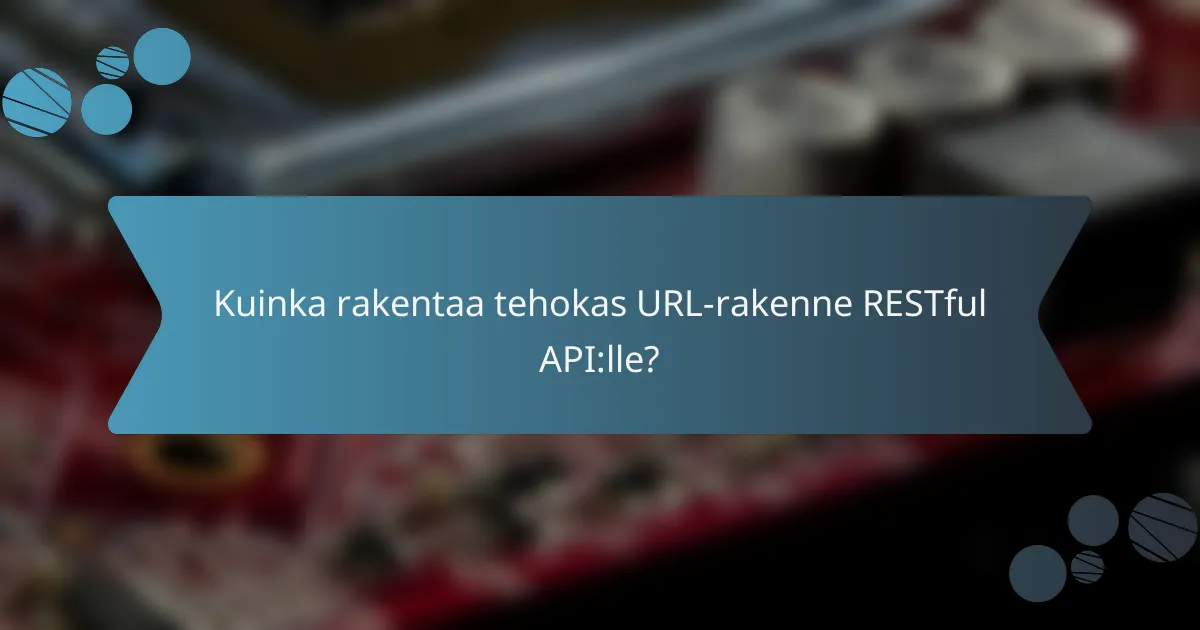 Kuinka rakentaa tehokas URL-rakenne RESTful API:lle?