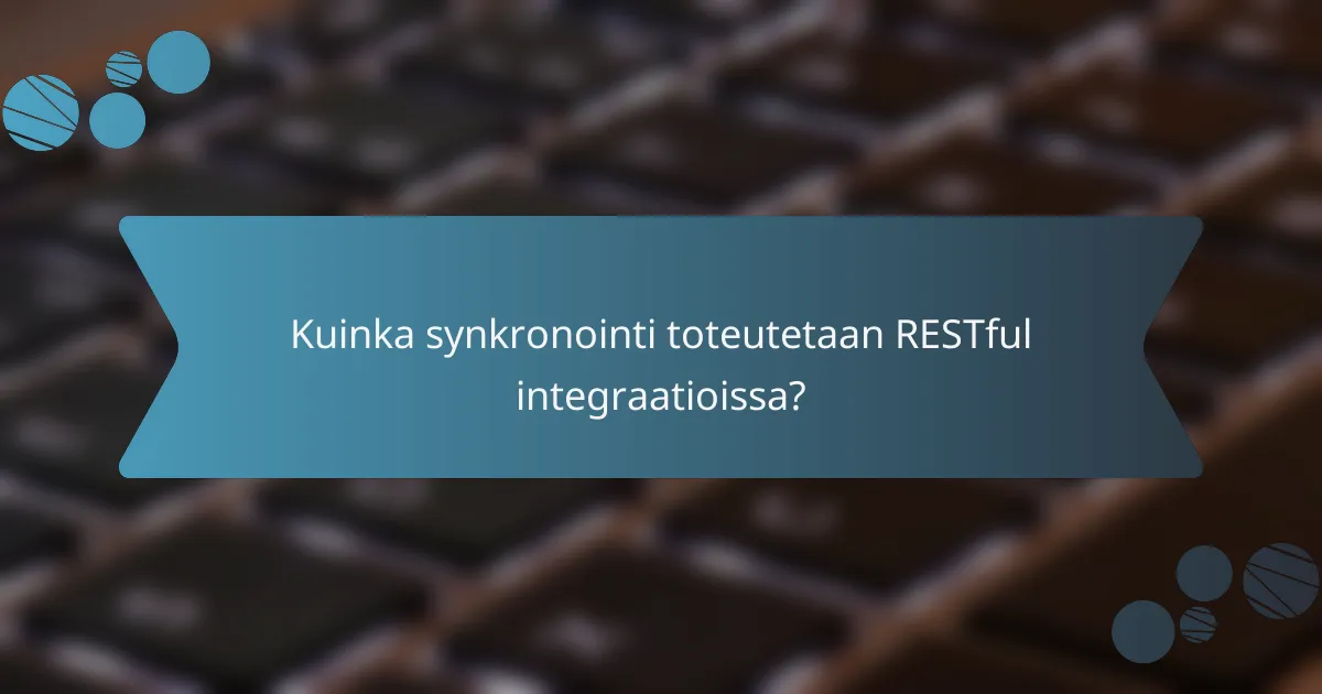 Kuinka synkronointi toteutetaan RESTful integraatioissa?