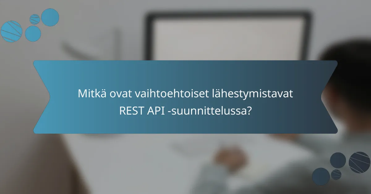 Mitkä ovat vaihtoehtoiset lähestymistavat REST API -suunnittelussa?